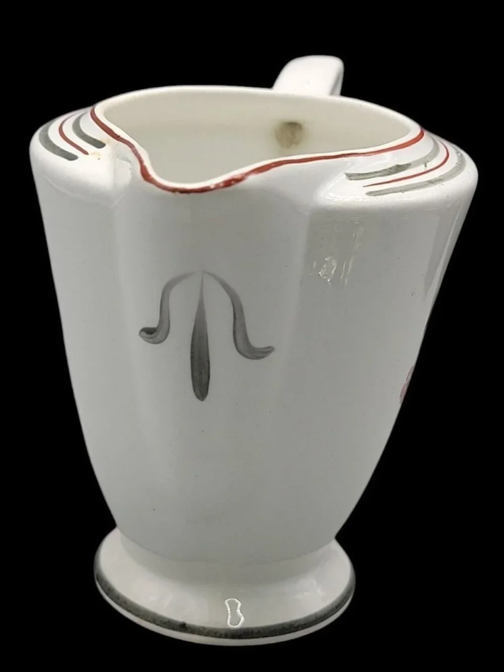 Vtg Art Deco Tashiro Shoten Japan Hand-Painted Orange Poppy Ceramic Creamer 1920